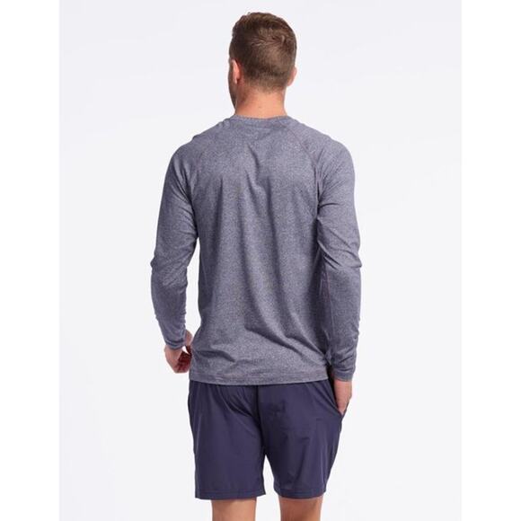 Rhone Men's Reign Long Sleeve Workout Athletic Shirt Ultra Soft Midnight Heather - Picture 2 of 10